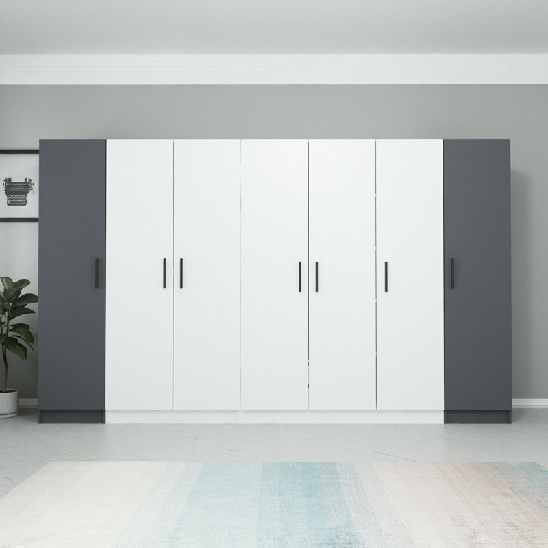 Elina 2 Door Manufactured Wood Wardrobe, Black
