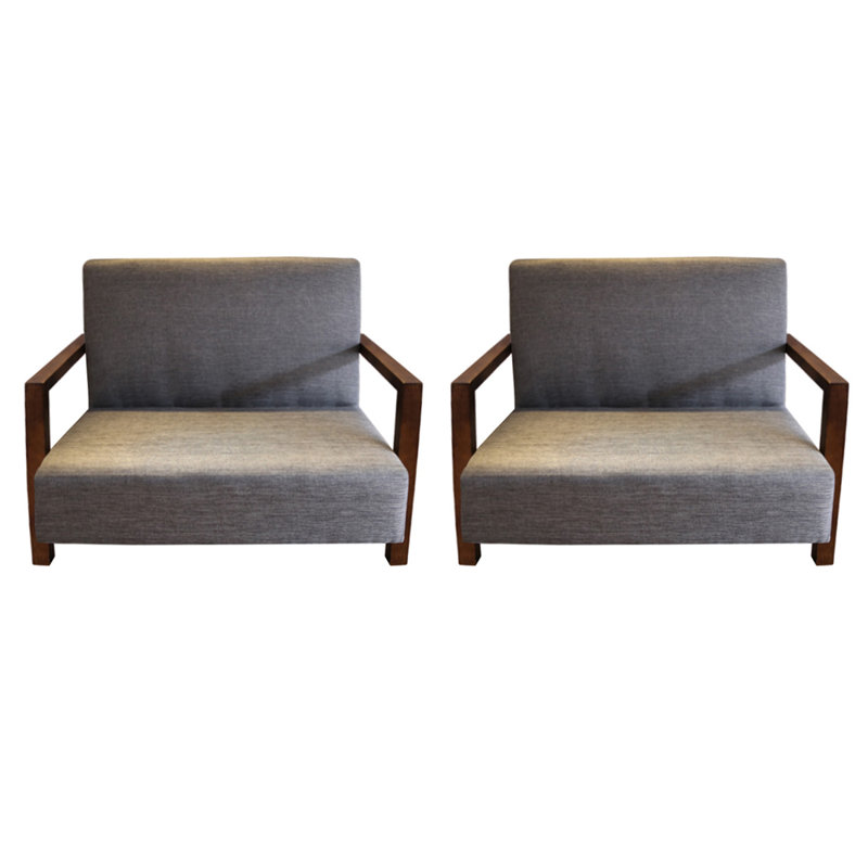 Banc rembourré en coton et lin