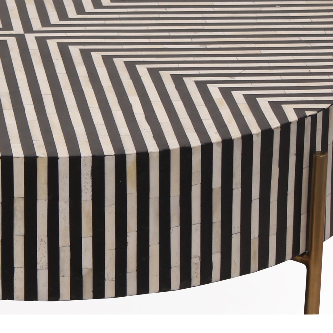 Bron Bone Inlay Coffee Table, 12" H x 36" L x 36" W