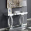 Élégante table d'entrée en acrylique à miroir argenté, surface réfléchissante qui ajoute de la sophistication, console rectangulaire sophistiquée de 31,62 po x 14 po pour le coin salon, 47,82 po x 14 po, idéale