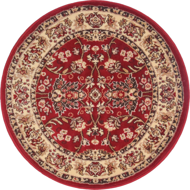 Bhatari Indoor Rug, Round 3'3", Burgundy