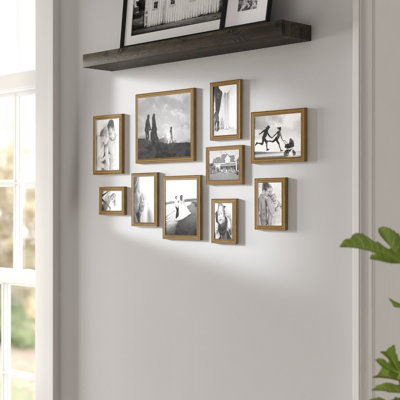 Rayburn Solid + Manufactured Wood Picture Frame - Set of 10 with Mat