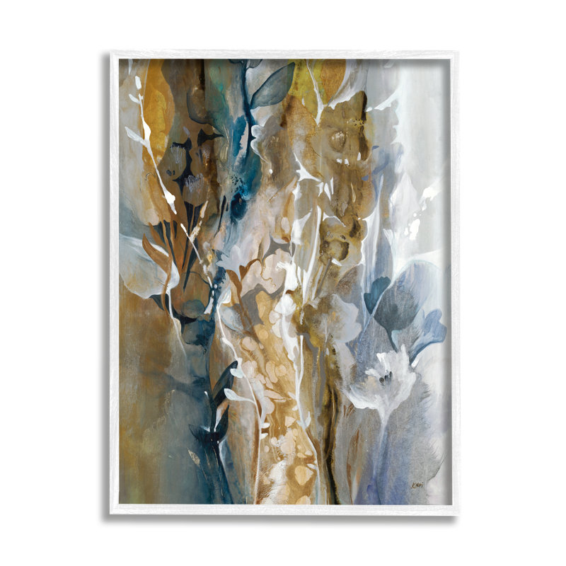 Giclée botanique texturée, art mural par K. Nari, H 14 po x l 11 po x P 1,5 po, Giclée encadrée blanc bord de mer
