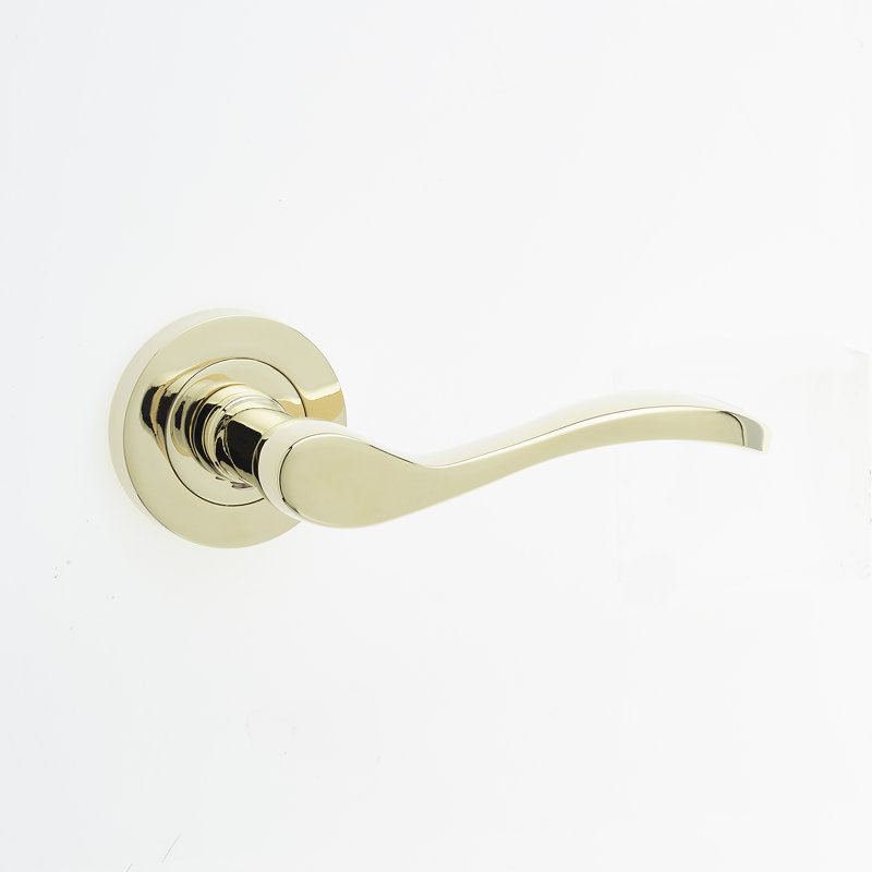 Turin Passage Door Handle, PVD Brass