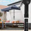 Parasol de patio de 7,5 pi avec parasol demi-parasol, manivelle, bleu foncé-1260904810