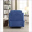 Fauteuils inclinables, fauteuil inclinable en lin bleu marine avec porte-gobelets | Bois synthétique | Velours