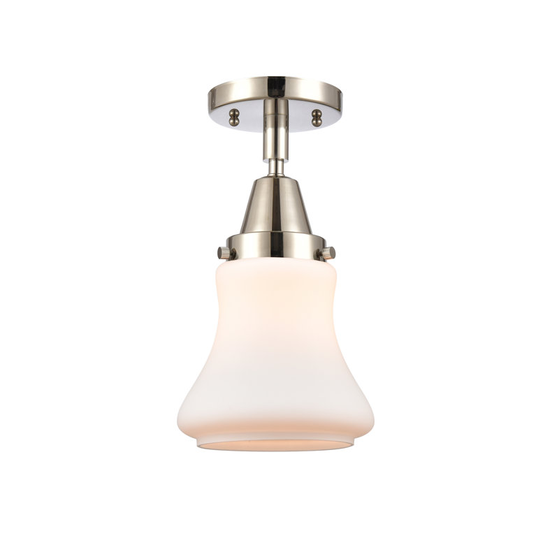 Iseabal Glass Semi Flush Mount, Polished Nickel