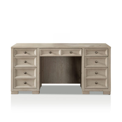 Bureau de direction l 66 po avec tiroirs de rangement et plateau à clavier Schell