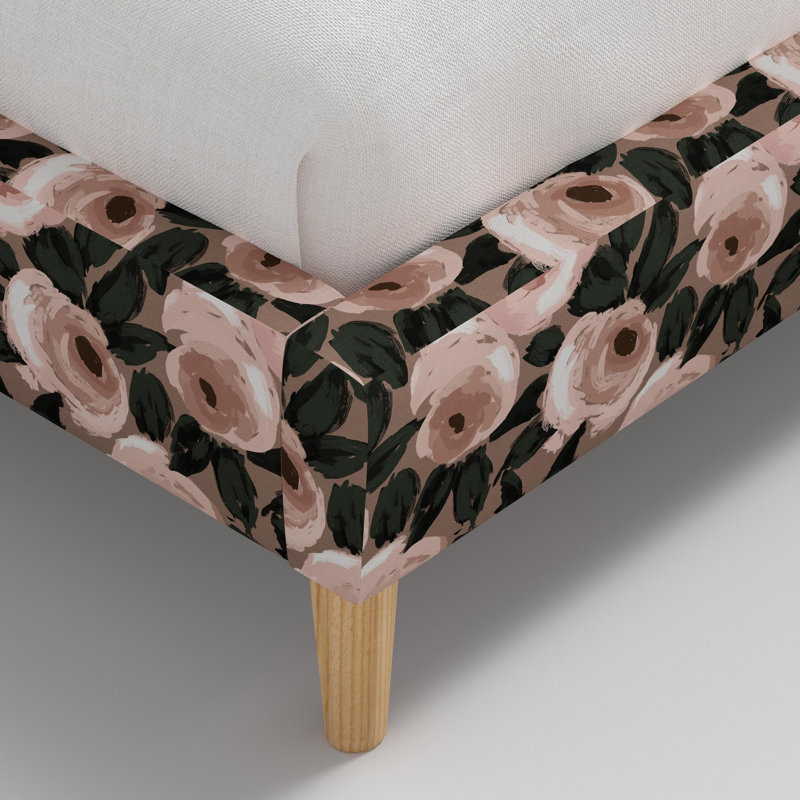 Lit plateforme Avery en rose Bloomsbury et rose cendré, Simple