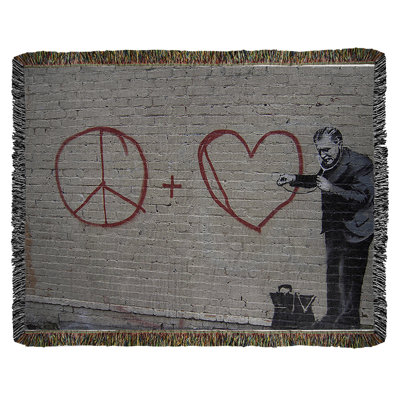 Banksy Graffiti Hand Woven Throw Blanket