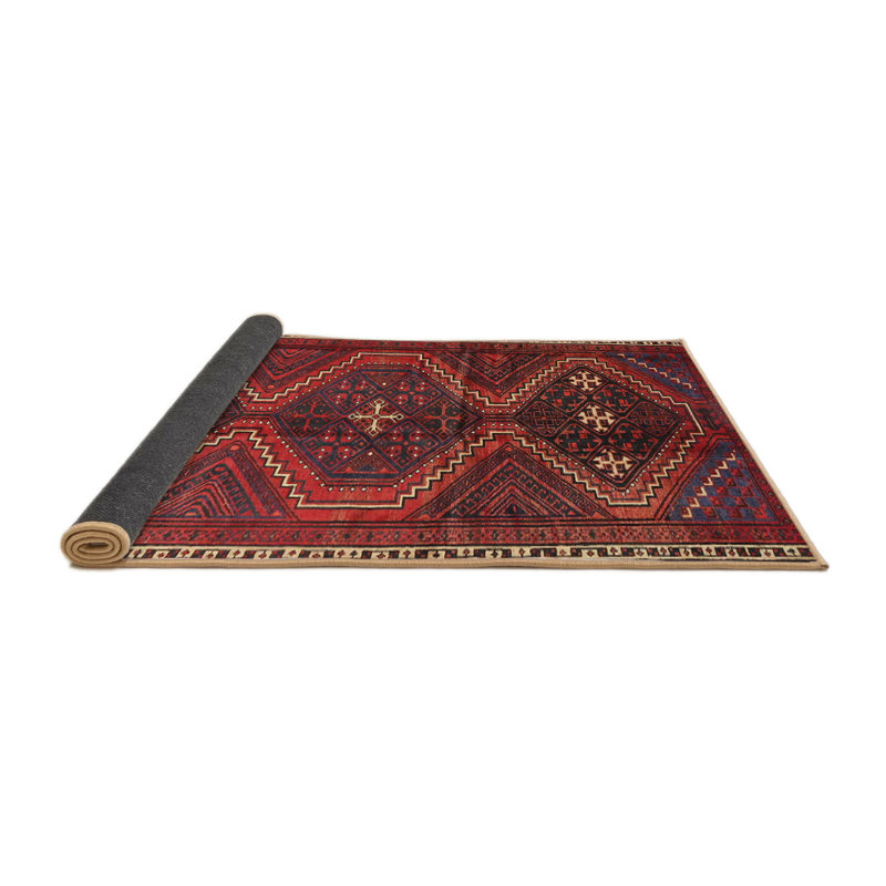 Tapis traditionnel mehroon/noir/bleu Volfango, Rond 4 pi
