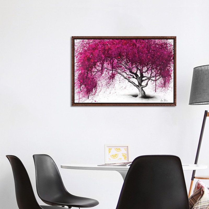 Pink Plum Park by Ashvin Harrison - Print on Canvas, Classic Brown Wood Framed, 152.5 cm H x 101.5 cm W