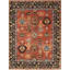 Red Hand-Knotted Wool Linked Rosettes Geometric Modern Contemporary Carpet Rug-1956000210