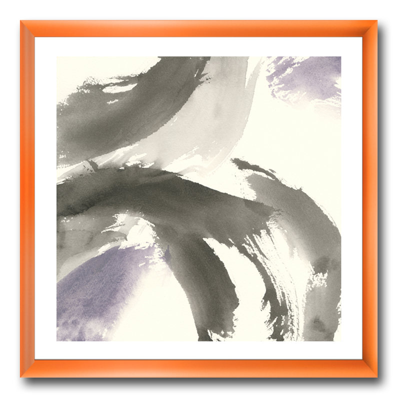 « minimalic geste iii »-cadre photo imprimé sur toile, H 16 po x l 16 po x P 1 po, Cadre orangé
