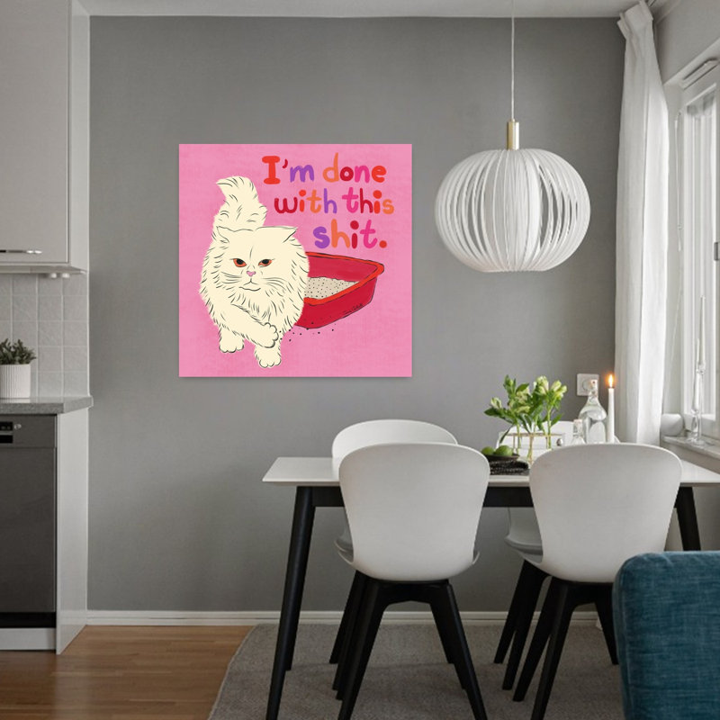 Art contemporain rétro, art de chat, H 32 po x l 32 po