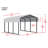 Galvanized Steel Carport, 10X15X7