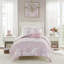 Lit double / grand avec édredon à motif cachemire floral romantique, 2 taies décoratives et coussins, édredon rose élégant / double, microfibre, coussin