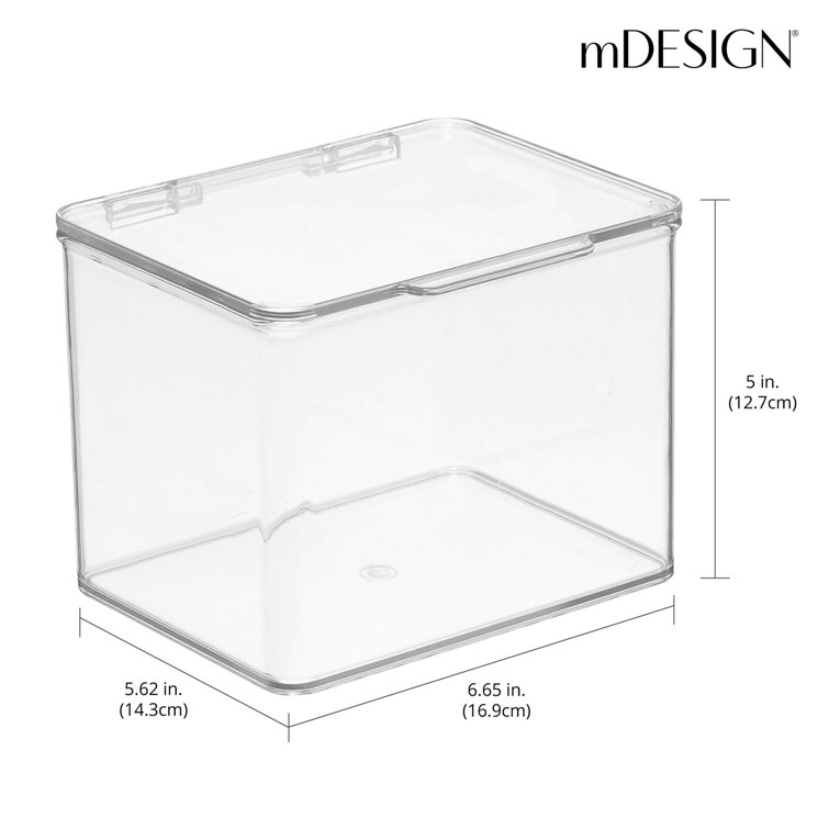 MDesign Plastic Tea Bag Divided Storage Organizer Box with Hinge