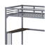 Lit mezzanine simple en métal avec bureau, échelle et garde-corps, bureau sous le lit-1343720045