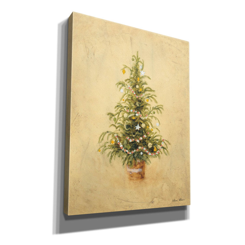 «Christmas Tree 1» par Cheri Blum, art mural sur toile, H 16 po x l 12 po x P 0,75 po
