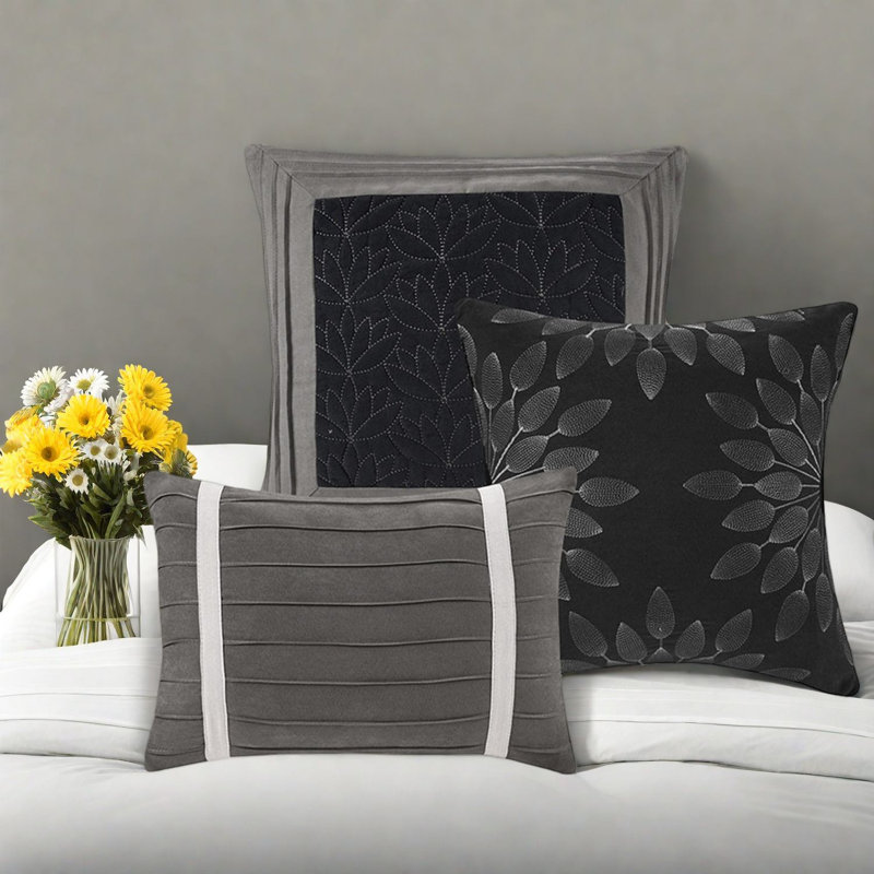 Ensembles de literie de luxe, simili suède polyester, style transitionnel pour le confort de la chambre à coucher