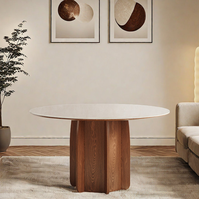 Table de salle à manger ronde Modern, H 29,5 po x L 59 po x l 59 po