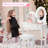 Kids Vanity Set with Touch Lighted Mirror, White Girls Wooden Makeup Vanity Table and Chair Set with Storage Drawer & Shelf, Pretend Play Vanitys Table for 3-8 Years Old
