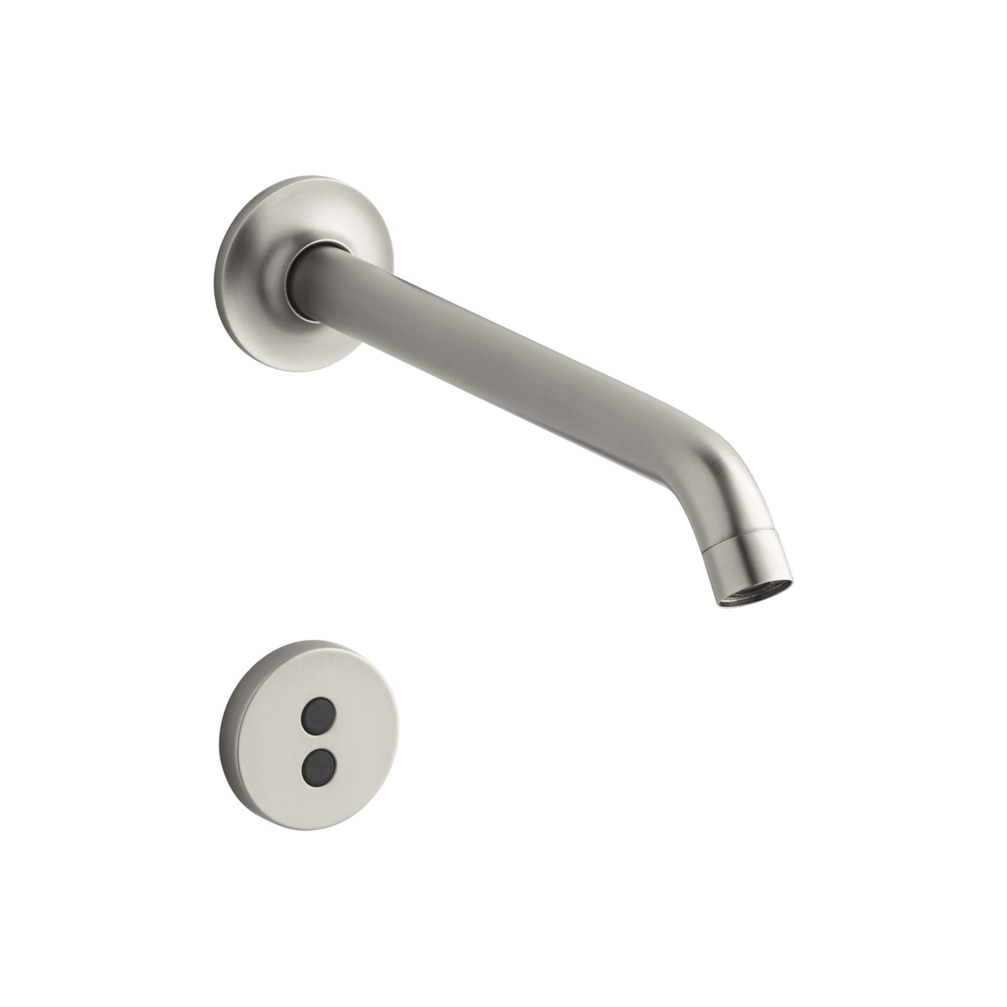 Purist Wall-Mount Commercial Bathroom Sink Faucet Trim with 8-1/4" 35-Degree Spout and Insight Technology, Vibrant Stainless