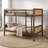 Appolon Twin Over Twin Solid Wood Bunk Bed with Rattan Panels