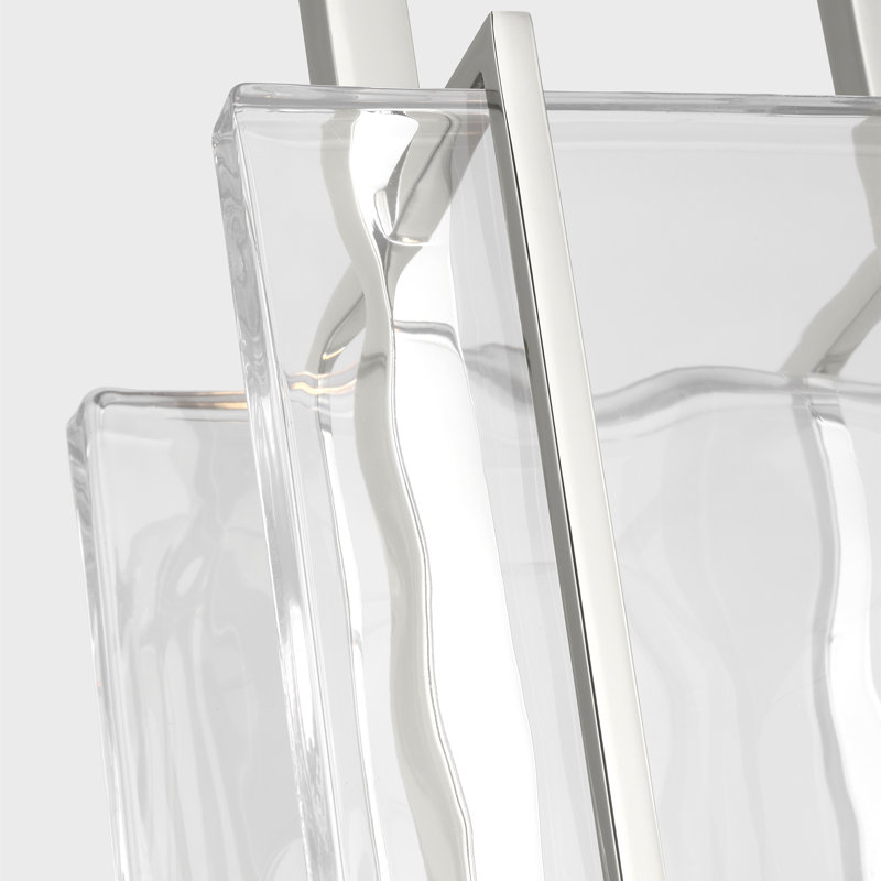 Duelle 1 - Light LED Pendant, Polished Nickel, 95" H x 28" W x 6" D
