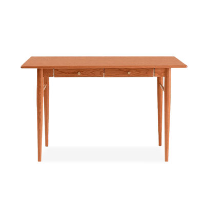 Bureau rectangulaire en noyer massif avec 2 tiroirs