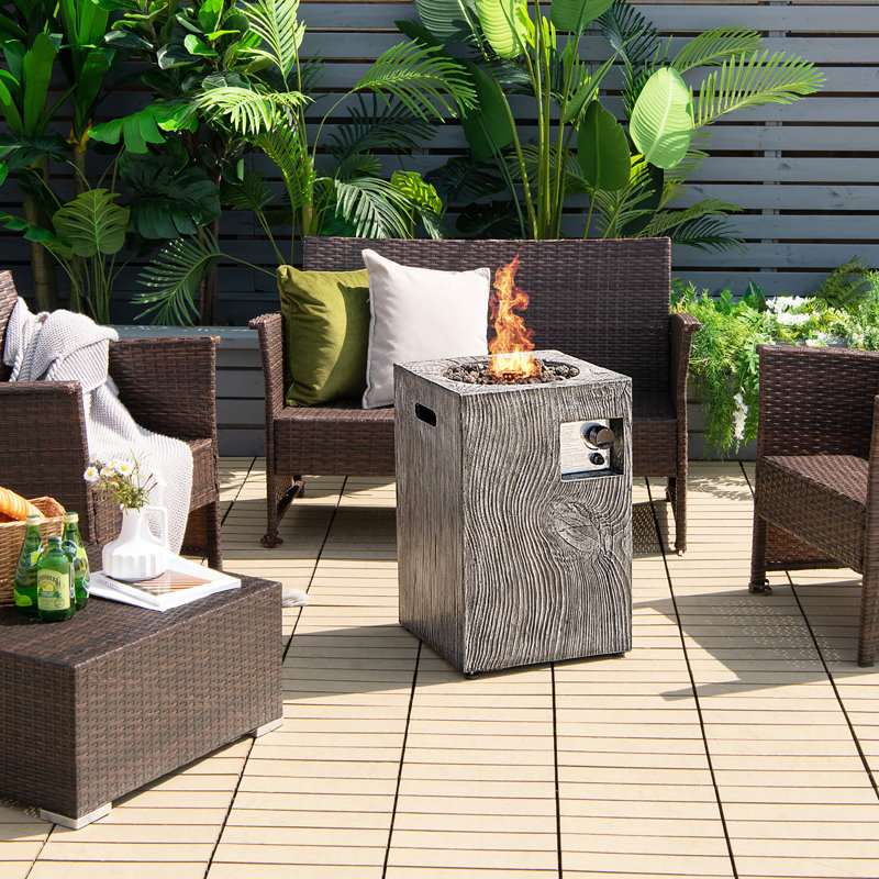 Square Propane Smokeless Fire Pit, Gray  