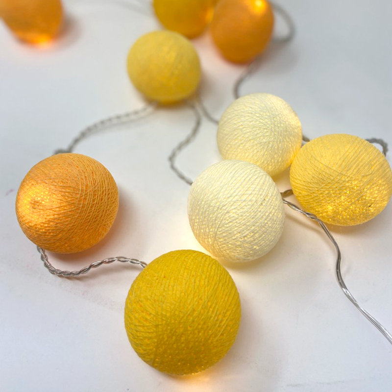 Misti LED Cotton Ball String Light, 20 Lamps - 5 Metre Long