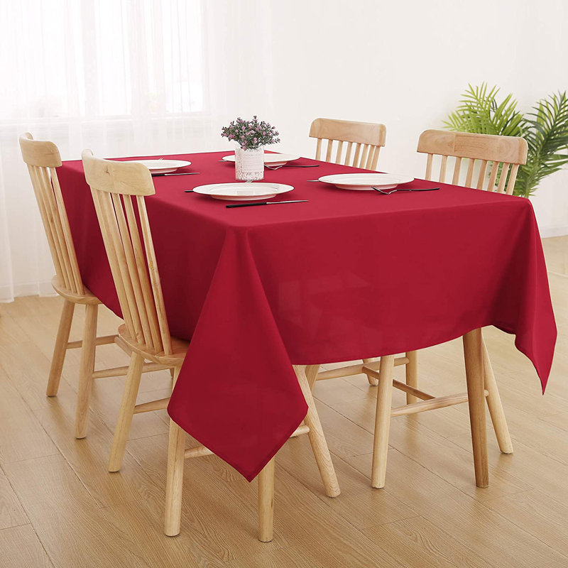 Symple Stuff Oxford Decorative Tablecloth Wipeable Rectangle Water Resistant Tablecloth, 137cm D x 200cm L, Red