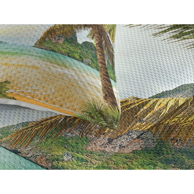 Hypnotic Coastal Polyester Coverlet, King Bedspread + 2 Shams