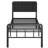 16 Inch Bed Frame with Black Upholstered Headboard and Metal Footboard-1565146199