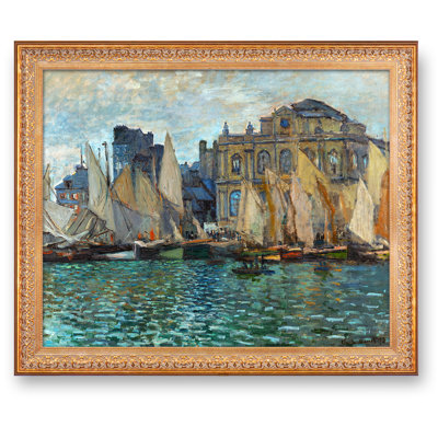 «The Museum at Le Havre» par Claude Monet, reproductions encadrées World Classic pour HomeDecor, cadre doré à motif rétro
