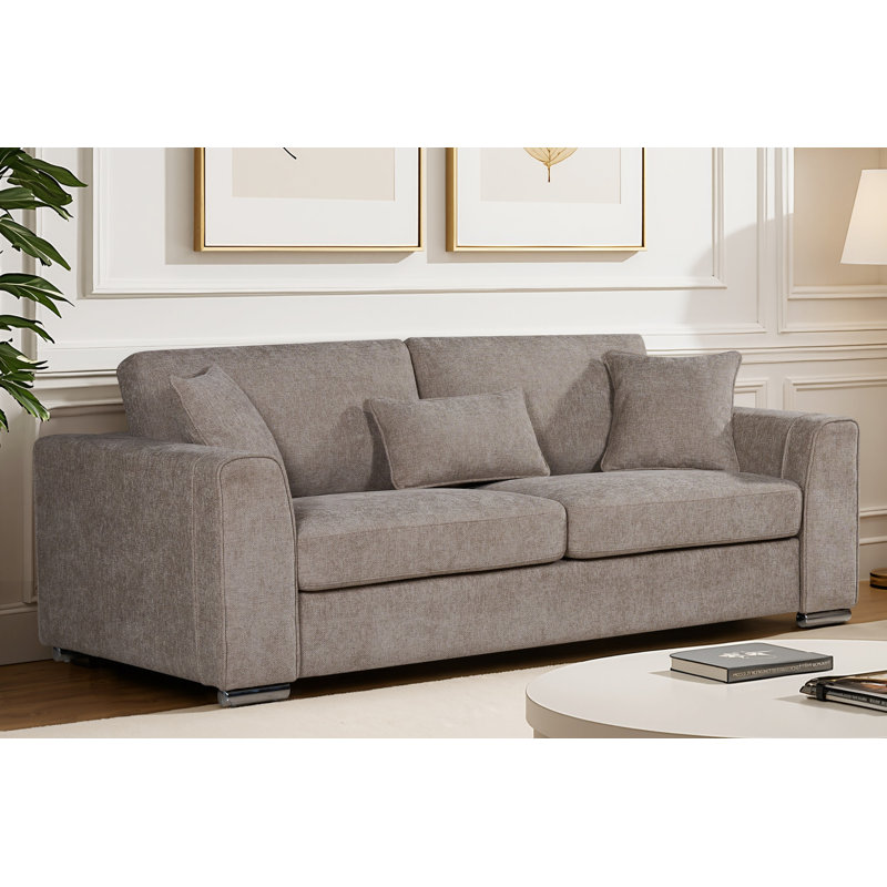Housman 3 Seater Chenille Sofa, Beige