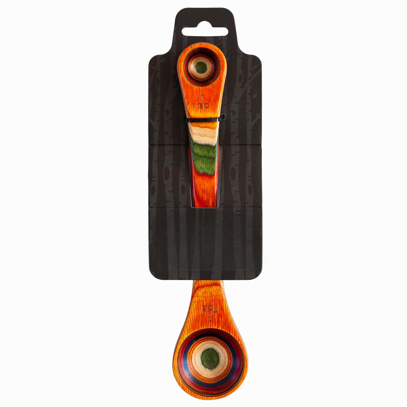 2 In 1 Wooden Measuring Spoon With Tablespoon And Teaspoon Measurements