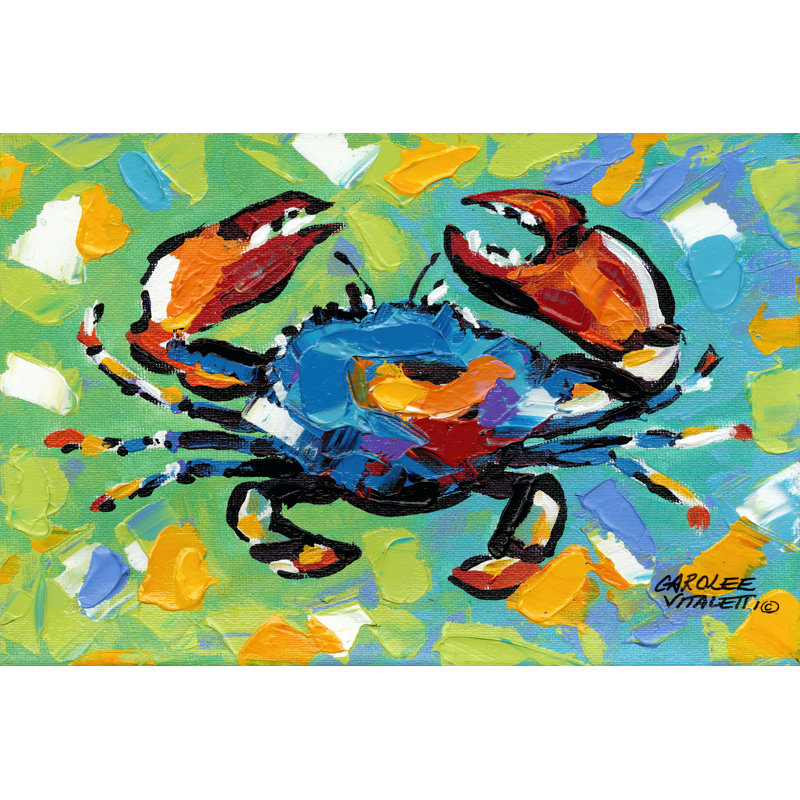 «Seaside Crab II» par Carolee Vitaletti - impression sur toile tendue, H 32 po x l 48 po