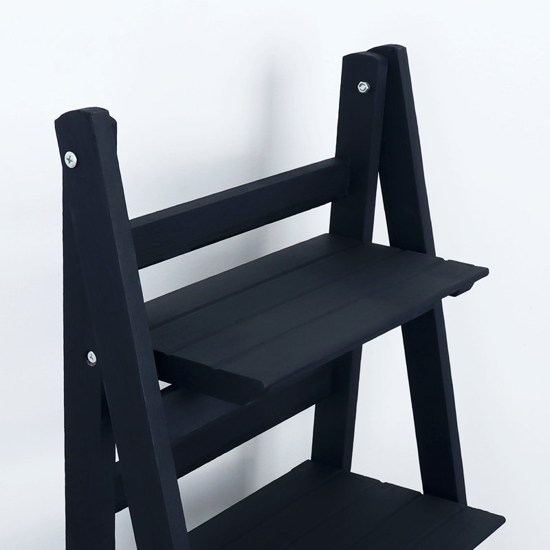 Tablette échelle en bois, Bleu marine
