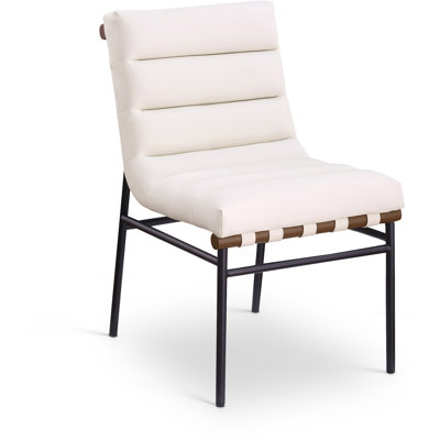 Lehat 19'' H Vegan Leather Upholstered Metal Side Chair