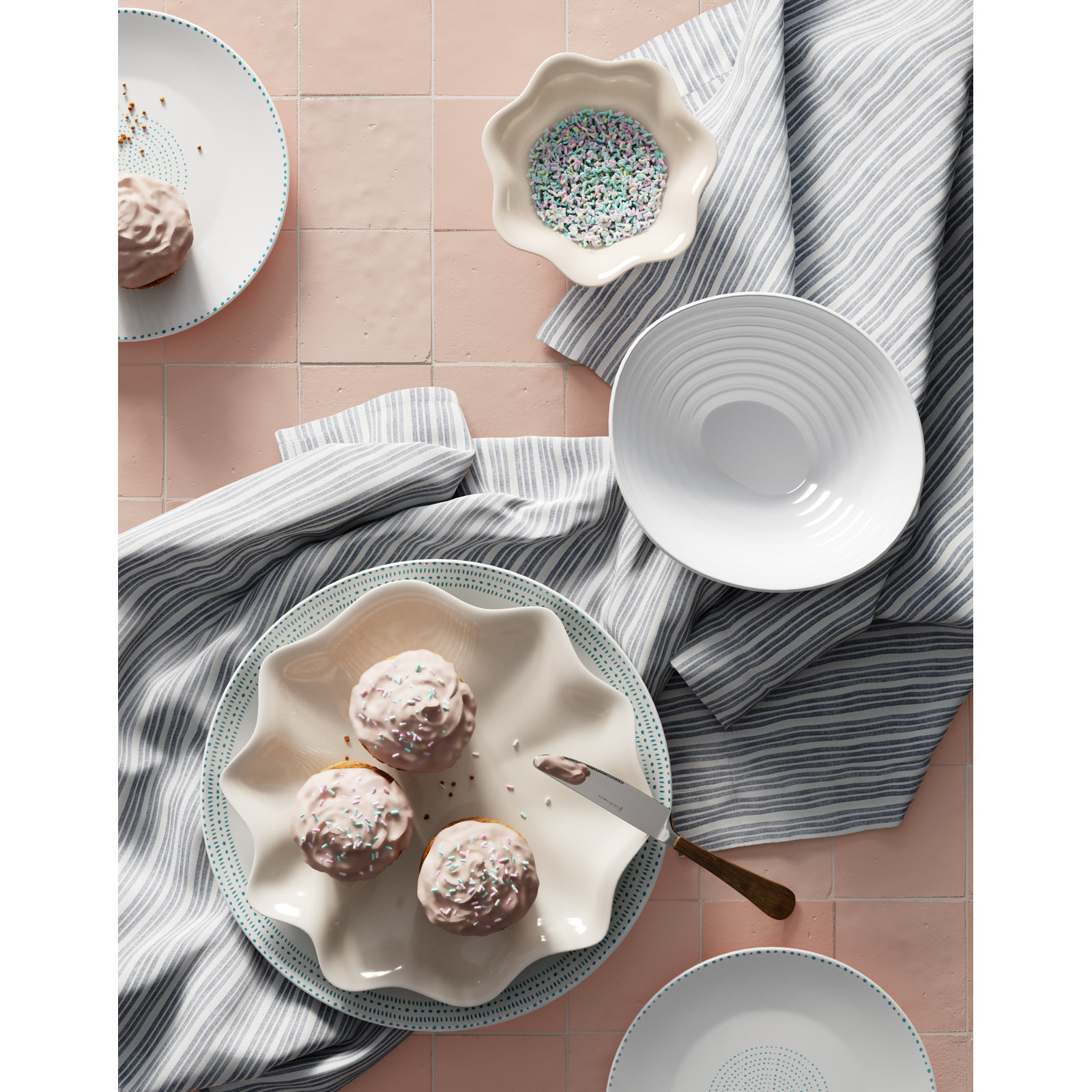 Sophie Conran Floret Stoneware Dinnerware Set, Blue
