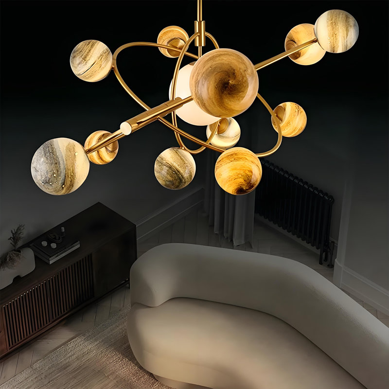 Luminaire suspendu en verre Luxury, 13, 39.37" W