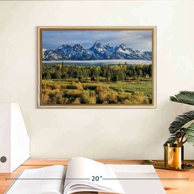Grand Teton Sierras, Cadre flottant en bois naturel, 13 po x 9 po
