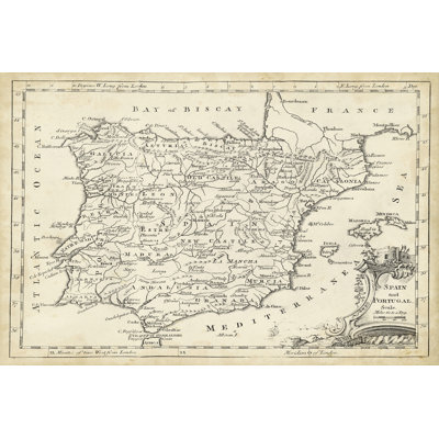 Map Of Spain - Wrapped Canvas Print