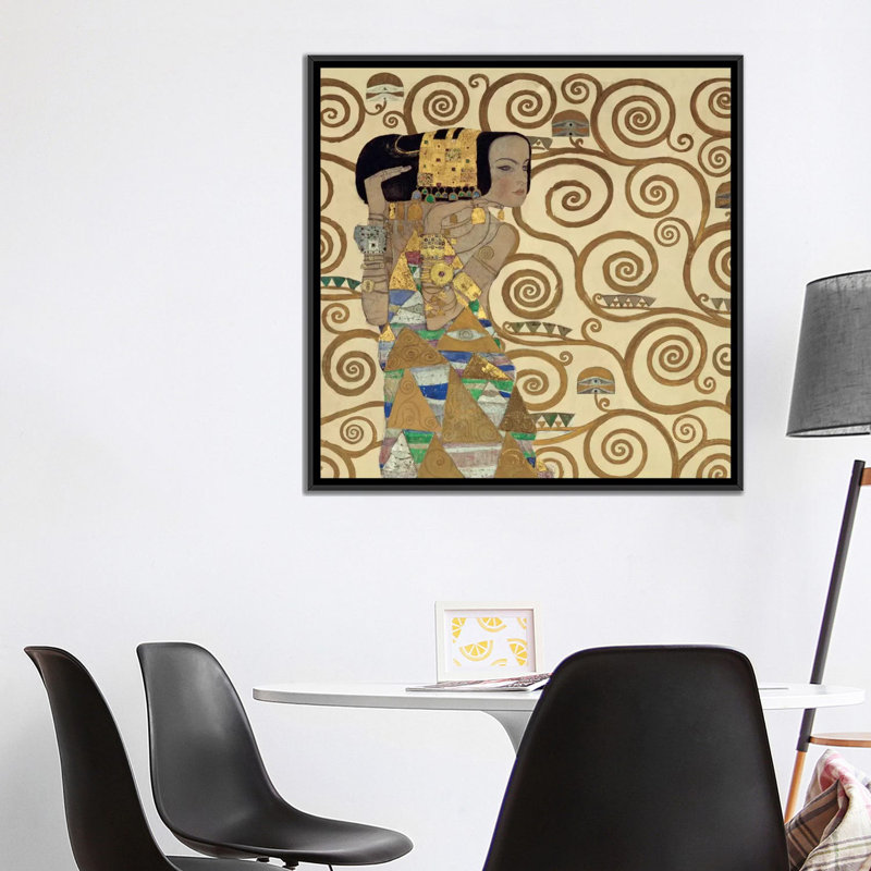 « expectation square, square » par gustav klimt,, impression sur toile tendue, H 37 po x l 37 po x P 1,5 po, Pas de tapis