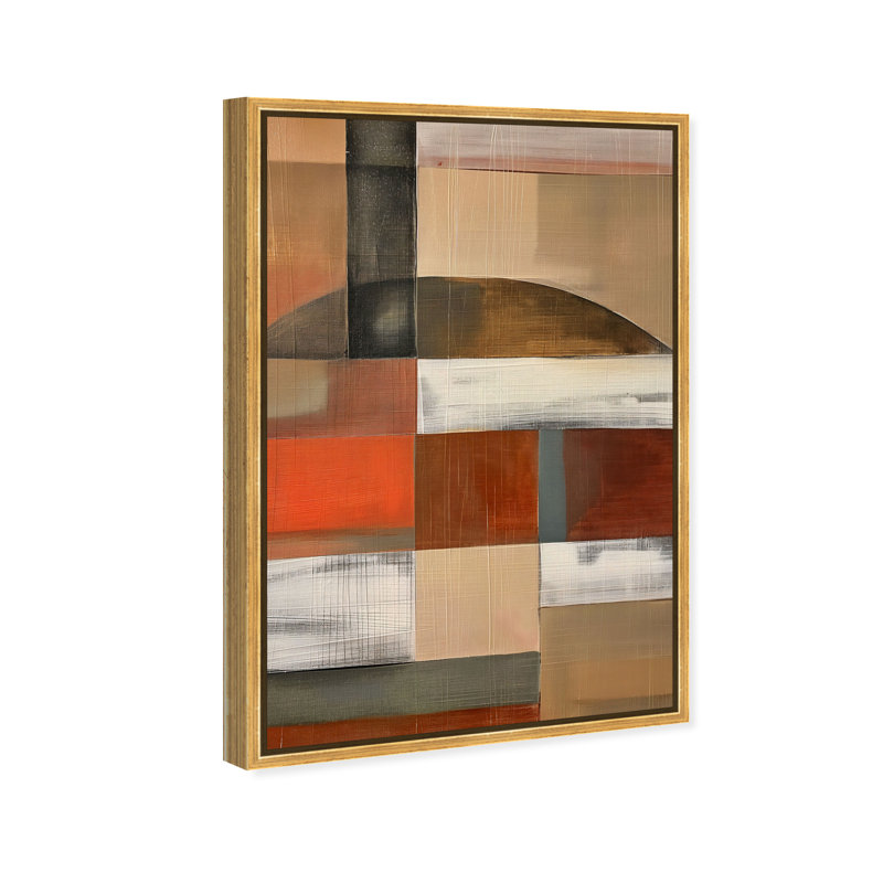 Pattern Pulse I Canvas Abstract Print by Oliver Gal, Black Frame, 10 x 15, 16"H x 11"W, Gold Frame