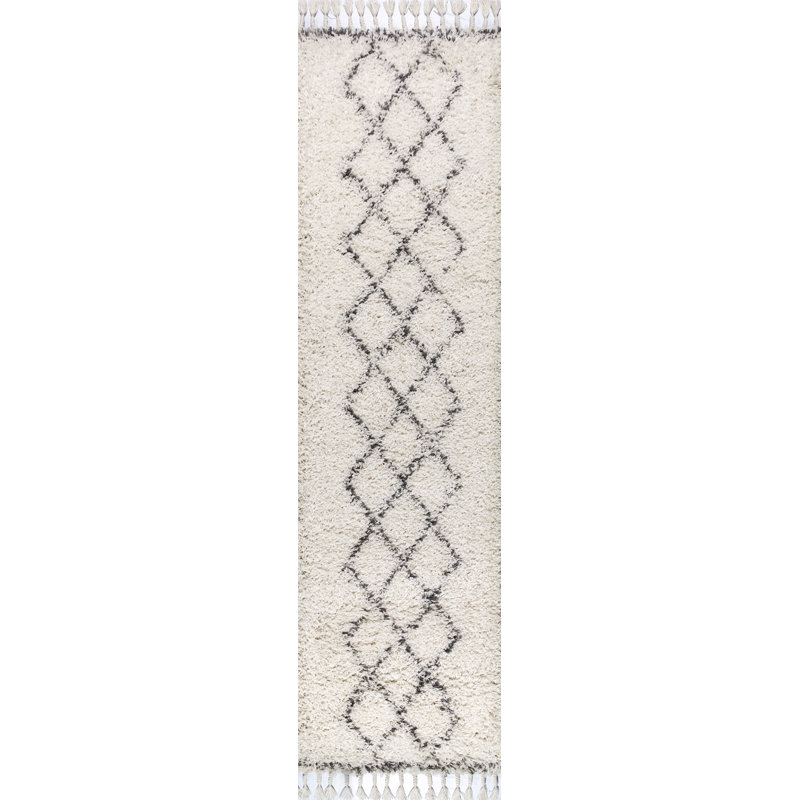 Tapis crème / gris Cantera, Tapis de couloir 2 pi 3 po x 8 pi