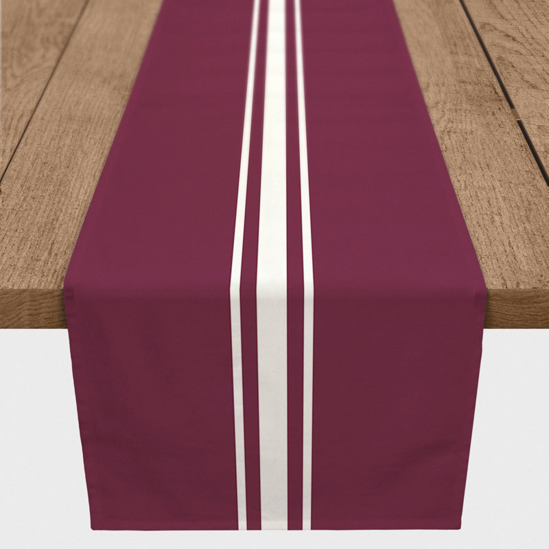 Bundrage Rectangle Striped Polyester Table Runner, 72" x 16", Purple